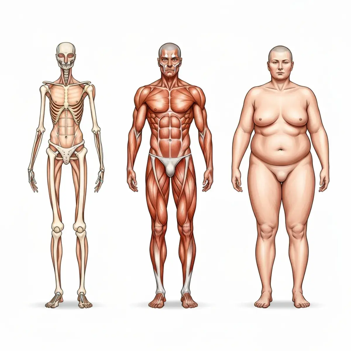 Body type — ectomorph, mesomorph, endomorph silhouettes