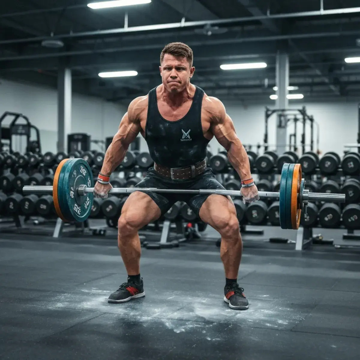One rep max calculator — barbell deadlift setup